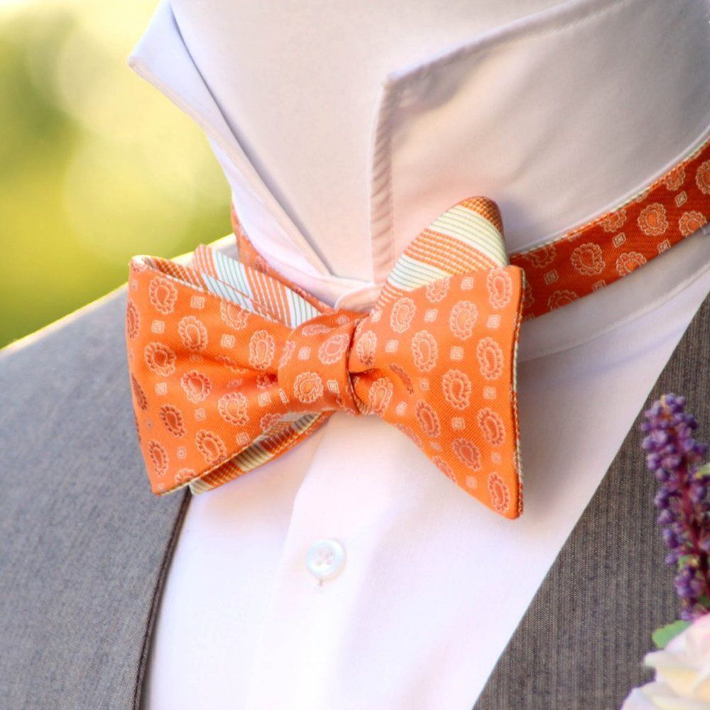 NWT Men's bow tie Silk Self - tied Bow tie Gift‎ Box SR436 Mens gift